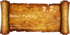 Nebel Patrik névjegykártya